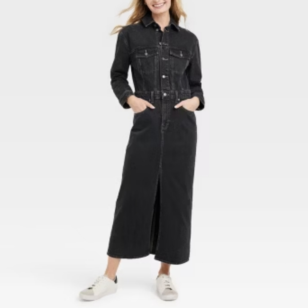 NWT Universal Thread Black Denim Dress Size 6